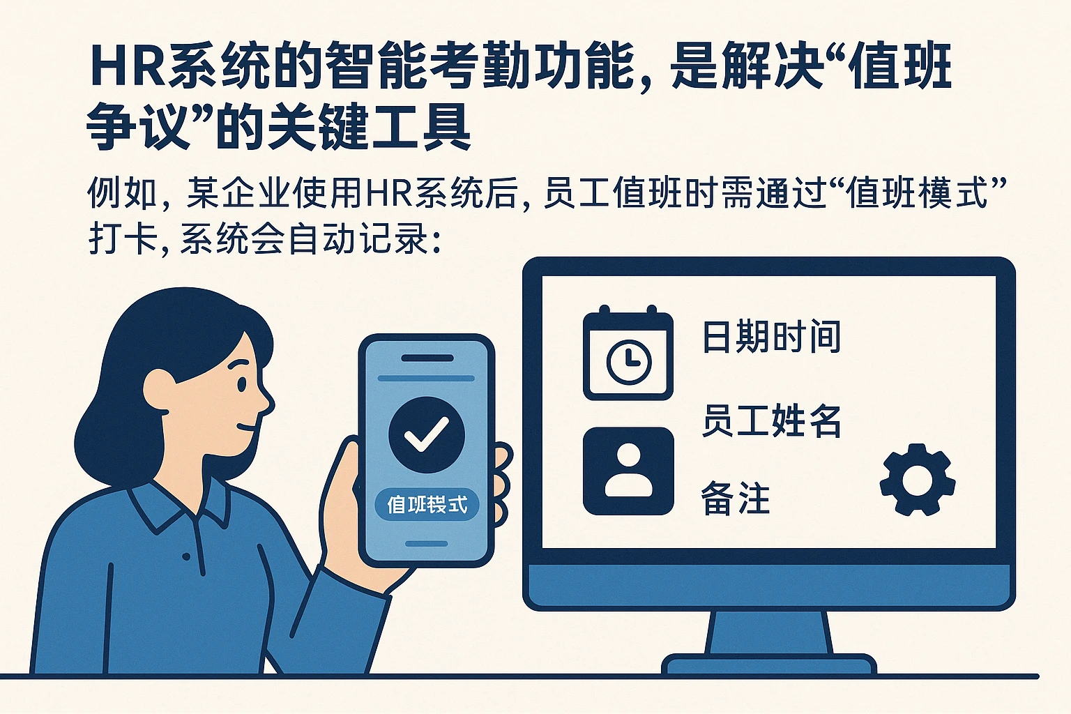 HR系统的智能考勤功能，是解决“值班争议”的关键工具。例如，某企业使用HR系统后，员工值班时需通过“值班模式”打卡，系统会自动记录：