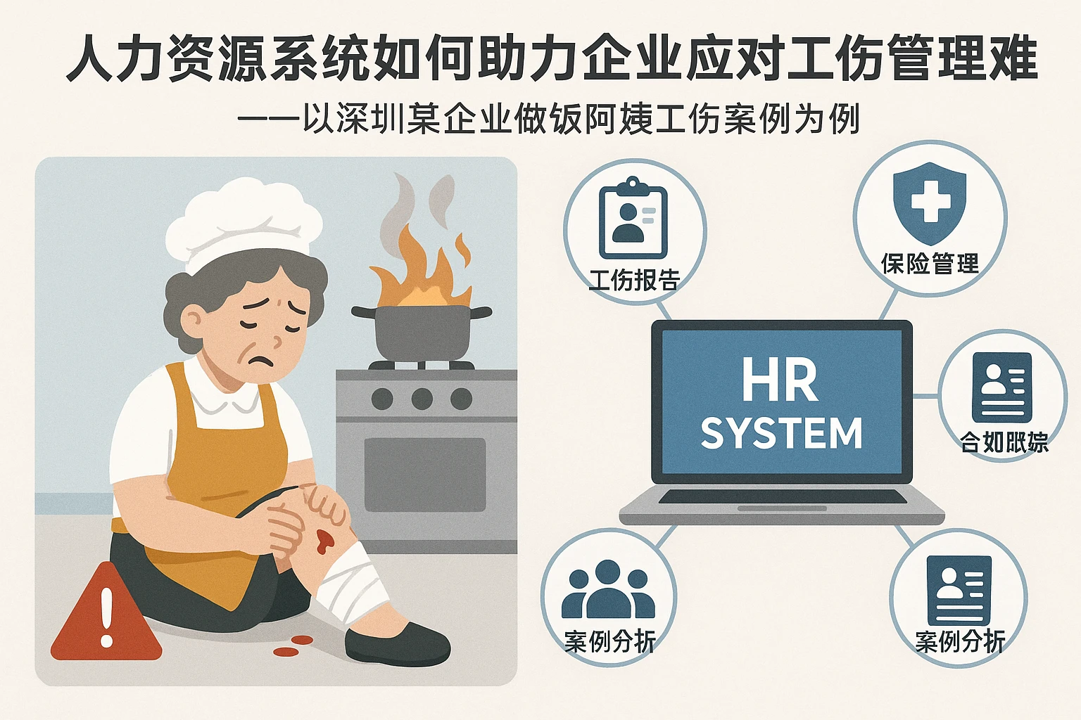 人力资源系统如何助力企业应对工伤管理难题——以深圳某企业做饭阿姨工伤案例为例