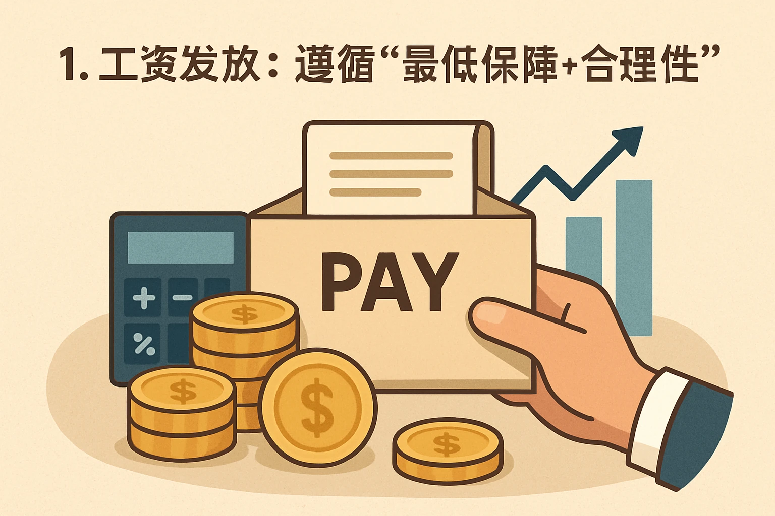 1. 工资发放：遵循“最低保障+合理性”原则