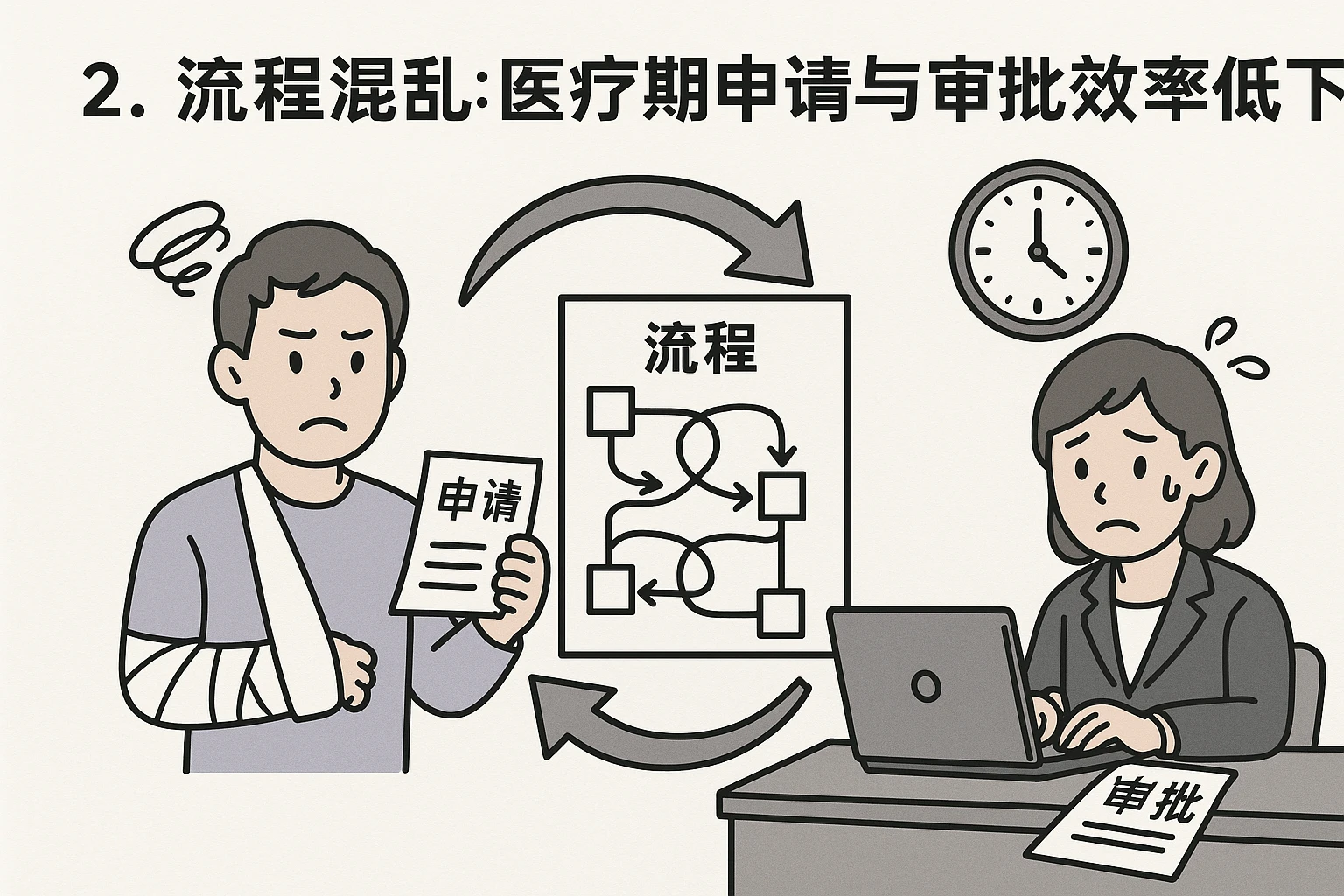 2. 流程混乱：医疗期申请与审批效率低下