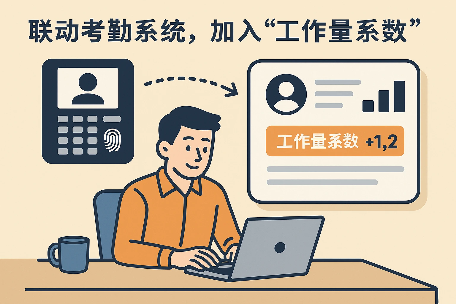 2. 联动考勤系统，加入“工作量系数”