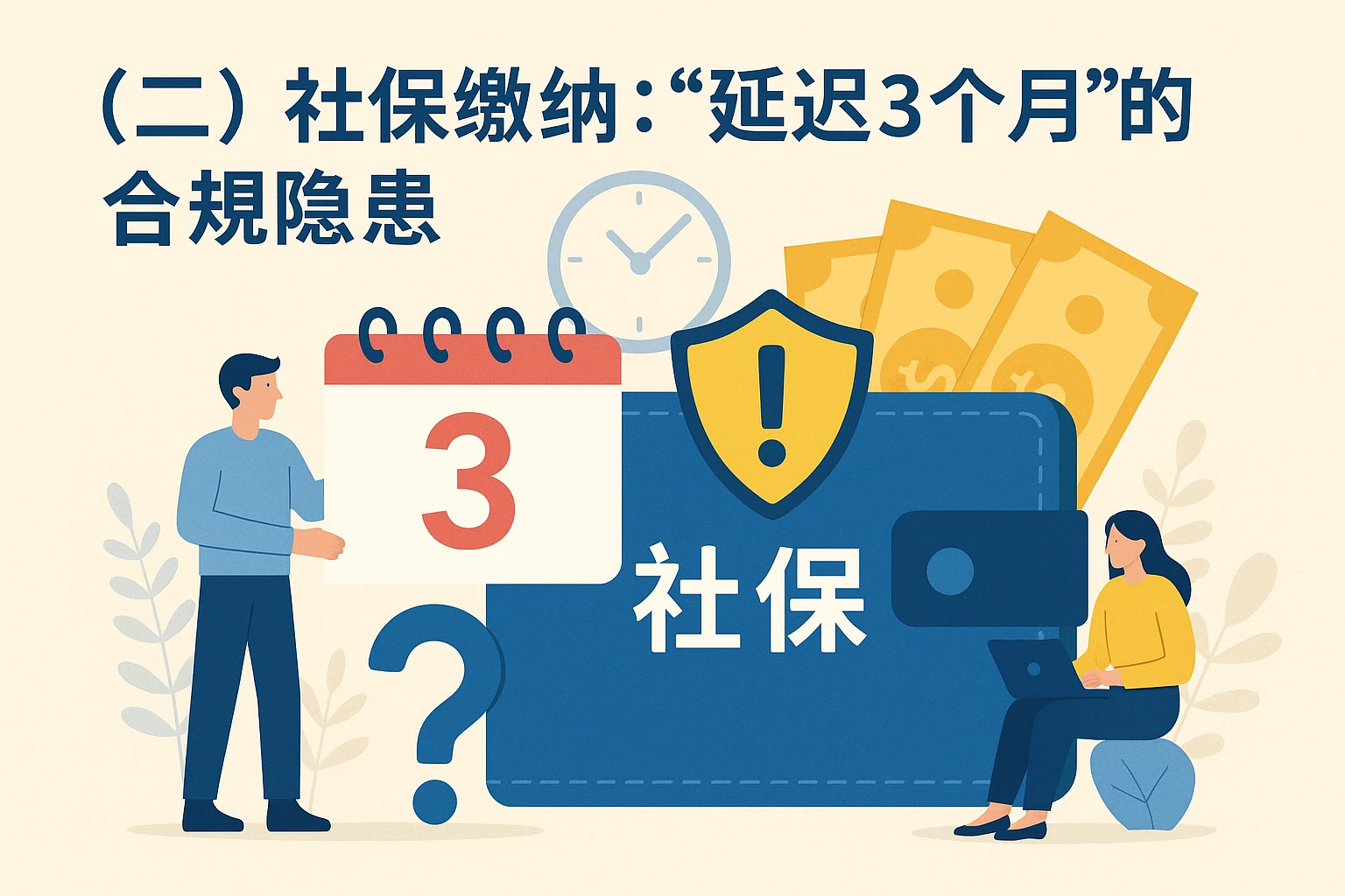 （二）社保缴纳：“延迟3个月”的合规隐患