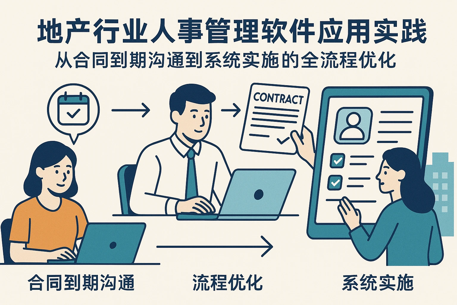 地产行业人事管理软件应用实践：从合同到期沟通到系统实施的全流程优化