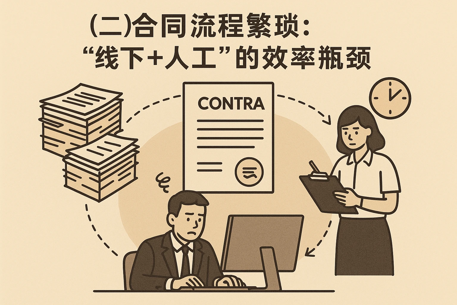 （二）合同流程繁琐：“线下+人工”的效率瓶颈