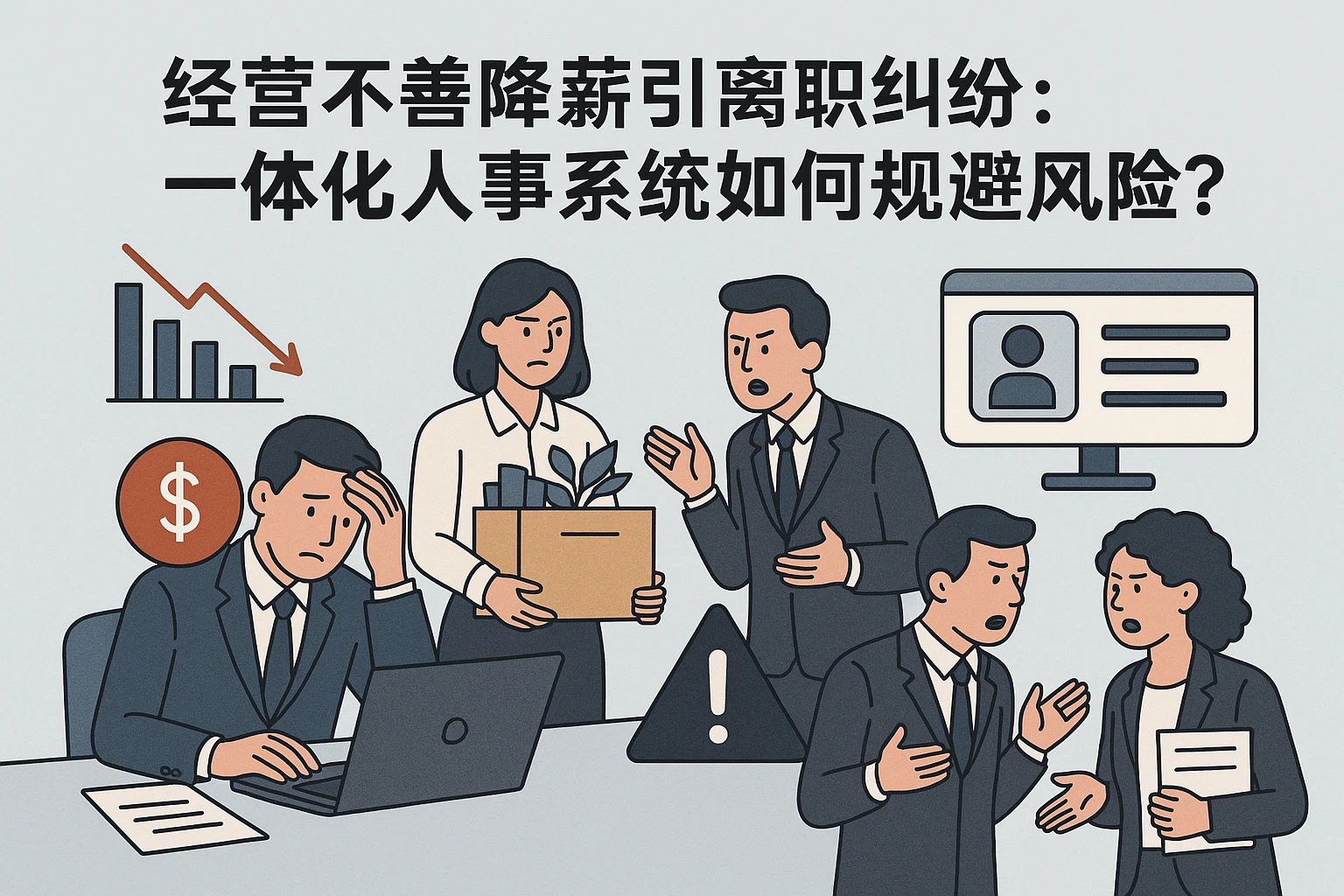 经营不善降薪引离职纠纷:一体化人事系统如何规避风险?