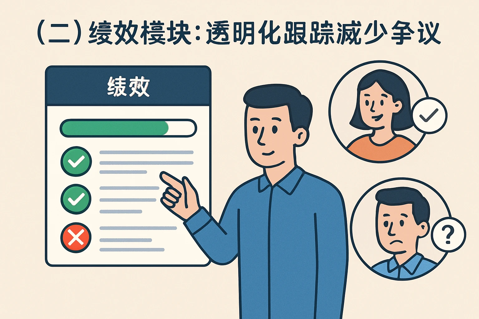 （二）绩效模块：透明化跟踪减少争议