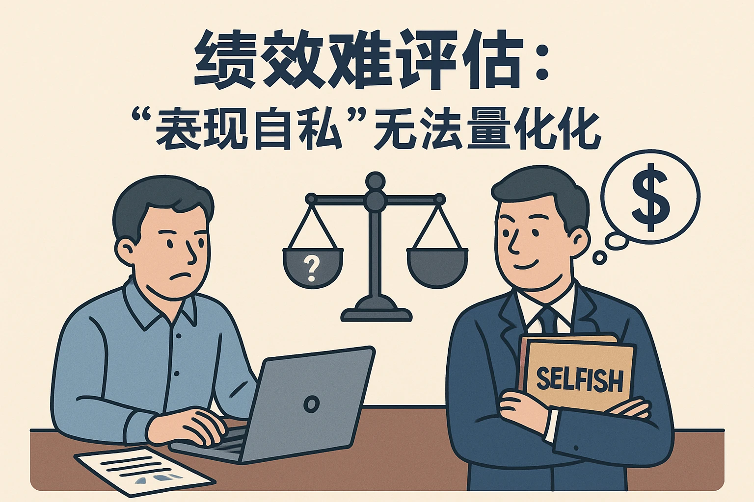 2. 绩效难评估：“表现自私”无法量化