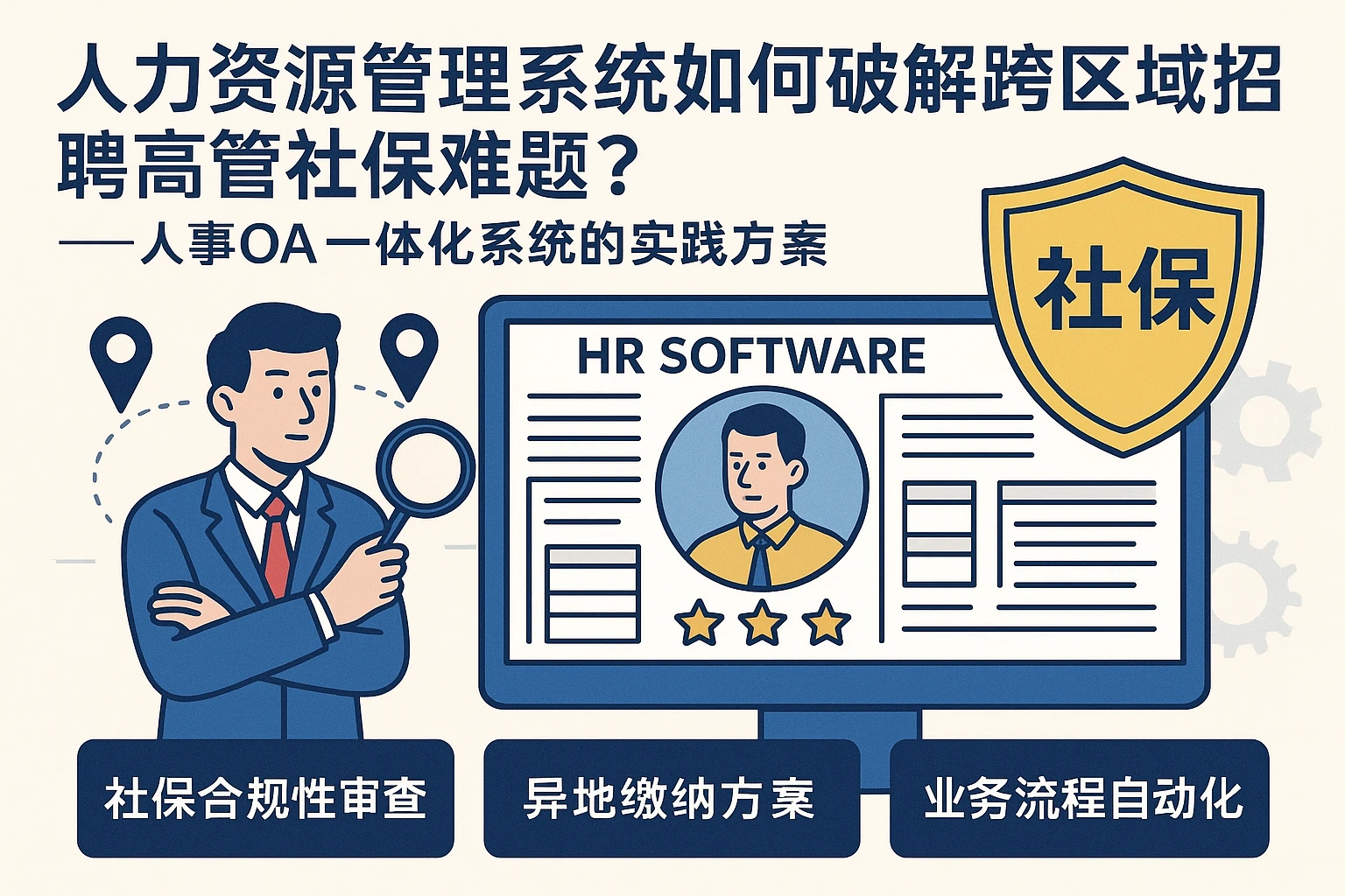 人力资源管理系统如何破解跨区域招聘高管社保难题？——人事OA一体化系统的实践方案