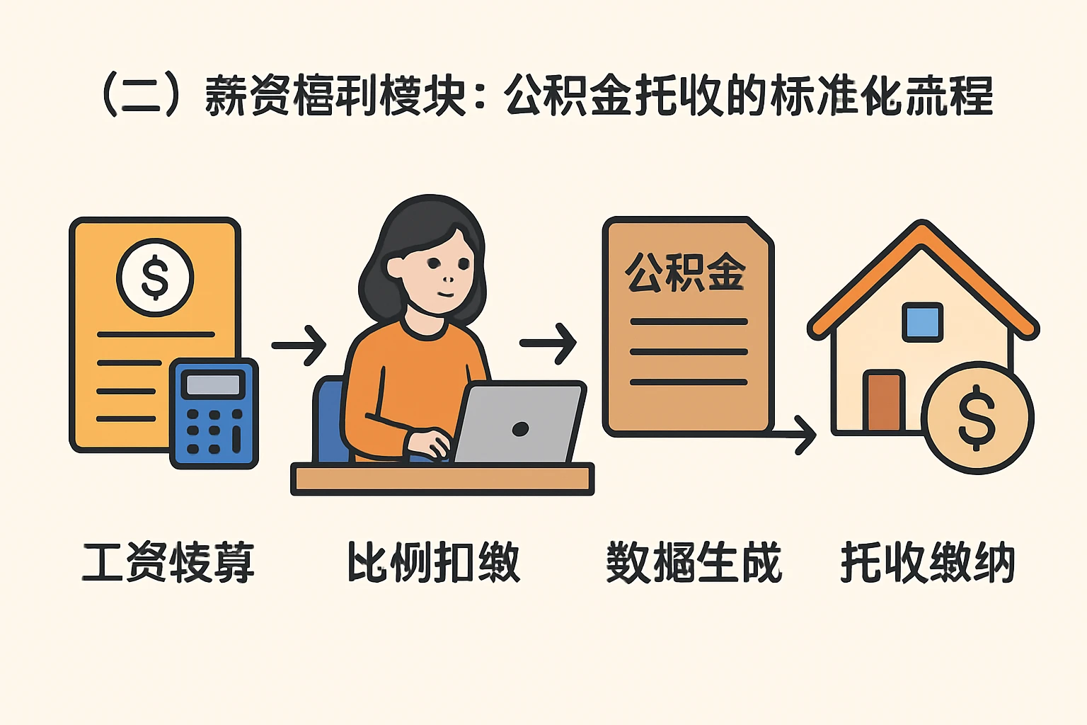 （二）薪资福利模块：公积金托收的标准化流程