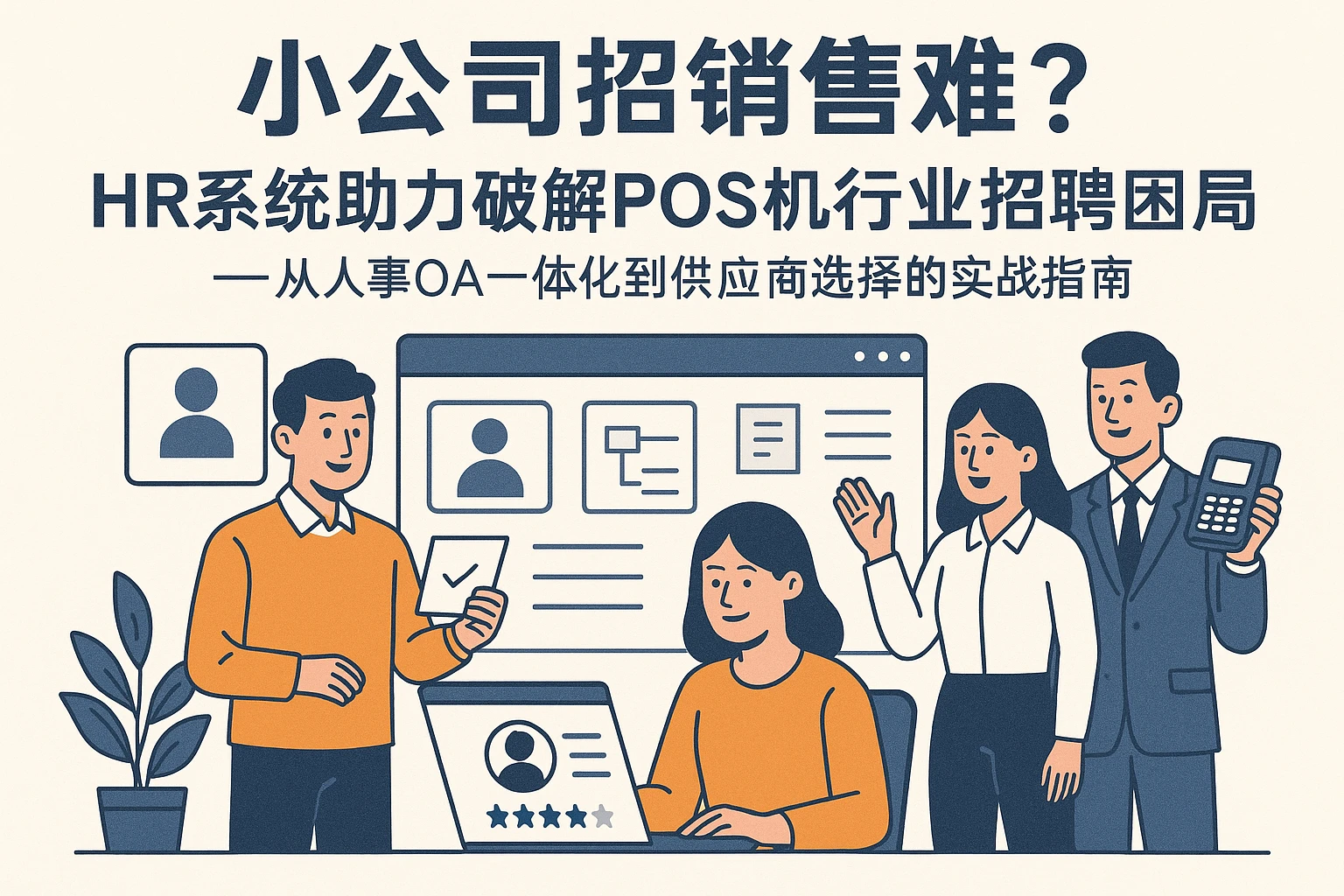 小公司招销售难？HR系统助力破解POS机行业招聘困局——从人事OA一体化到供应商选择的实战指南