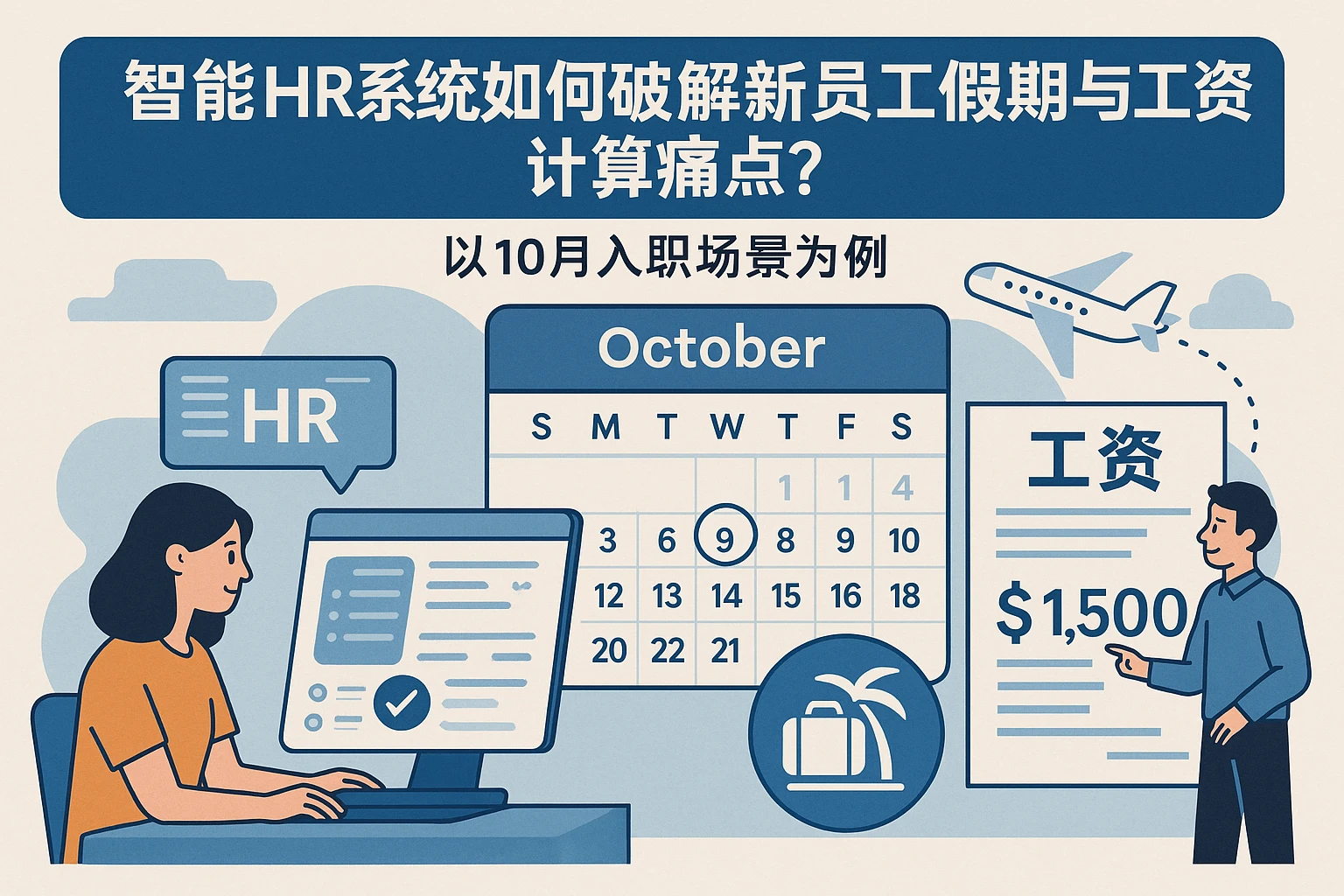 智能HR系统如何破解新员工假期与工资计算痛点？——以10月入职场景为例