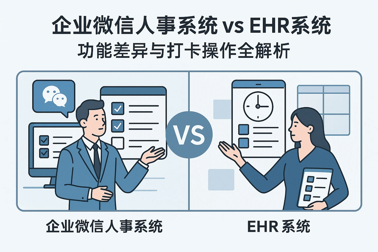 企业微信人事系统 vs EHR系统：功能差异与打卡操作全解析