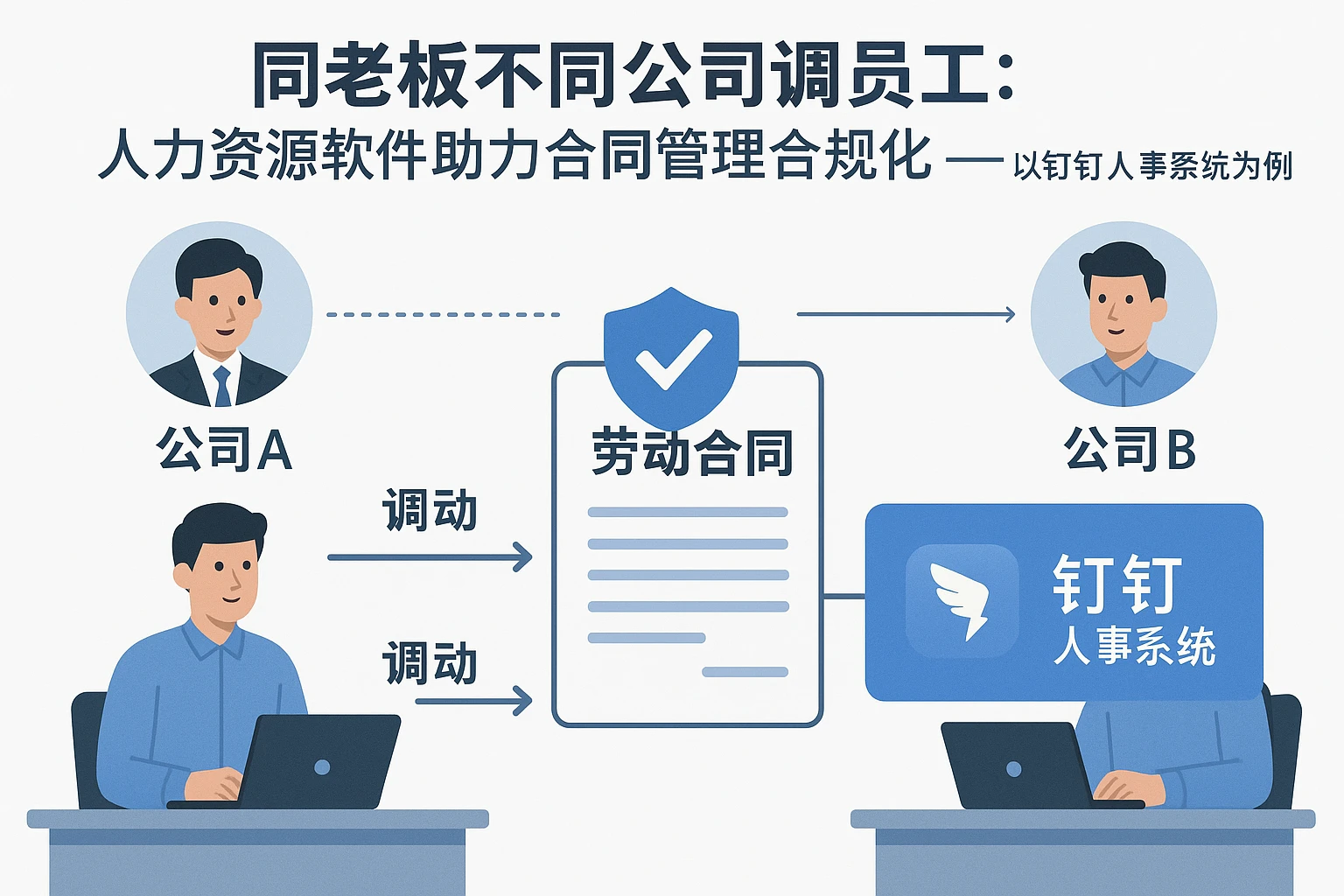 同老板不同公司调员工：人力资源软件助力合同管理合规化——以钉钉人事系统为例