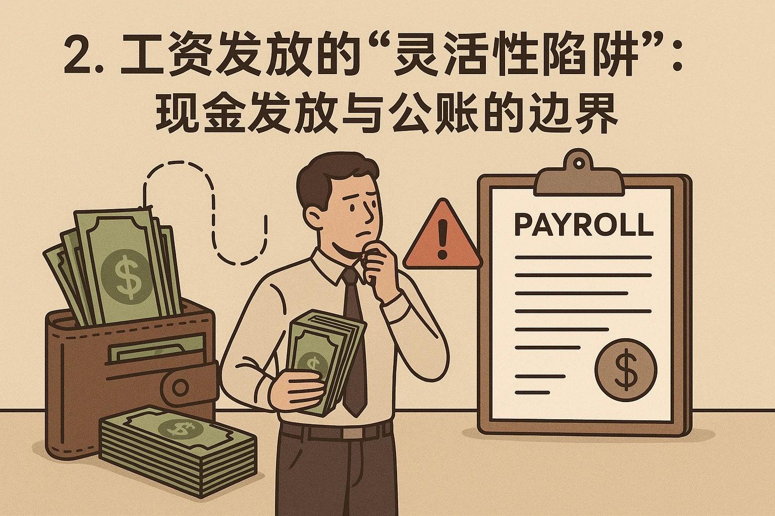 2. 工资发放的“灵活性陷阱”：现金发放与公账的边界