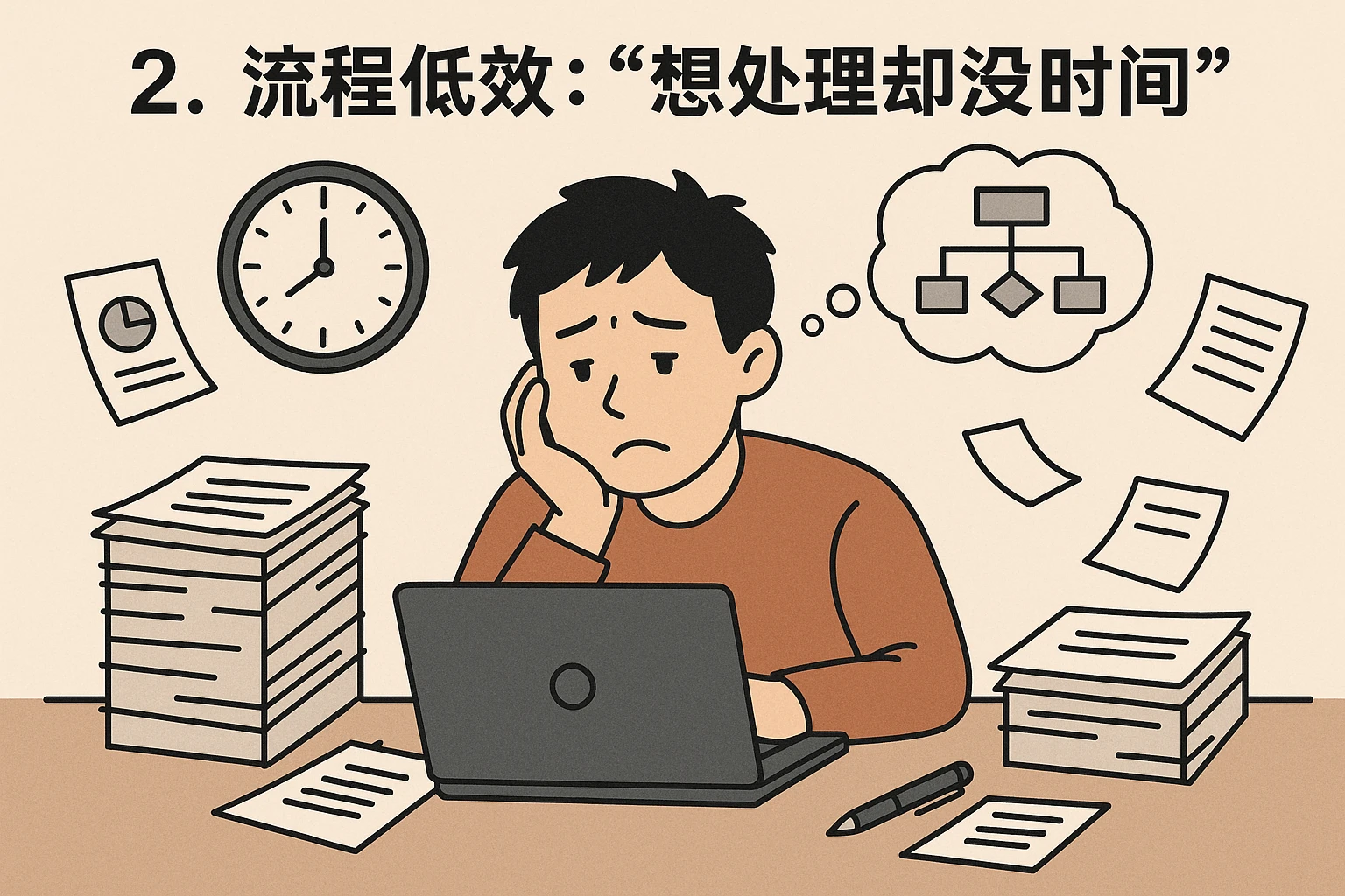 2. 流程低效：“想处理却没时间”