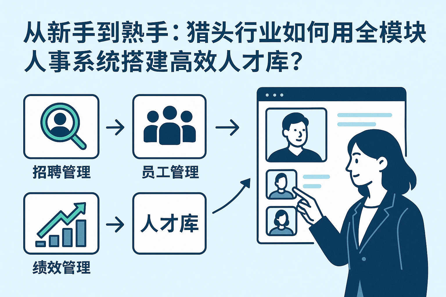 从新手到熟手：猎头行业如何用全模块人事系统搭建高效人才库？