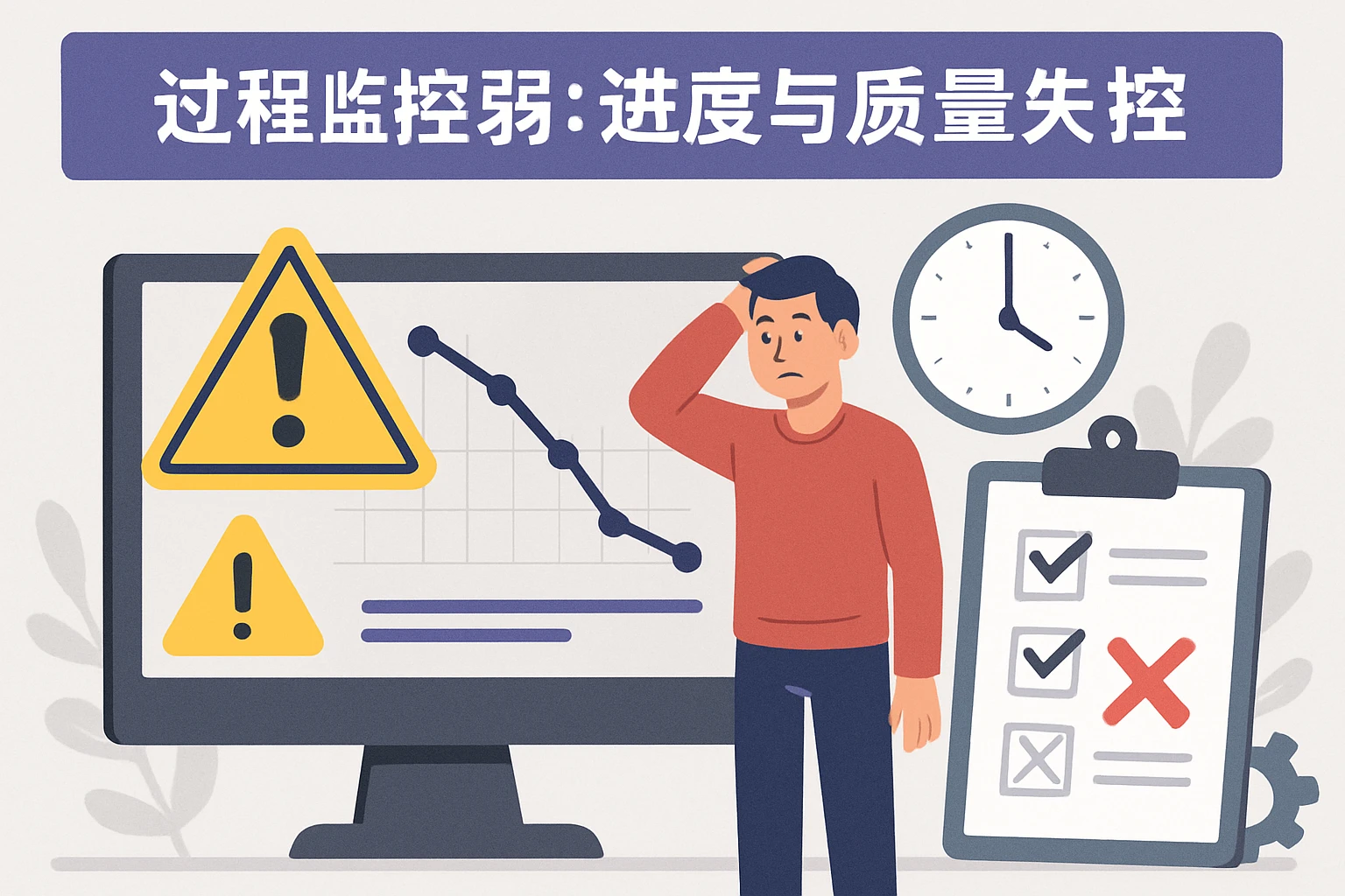2. 过程监控弱：进度与质量失控