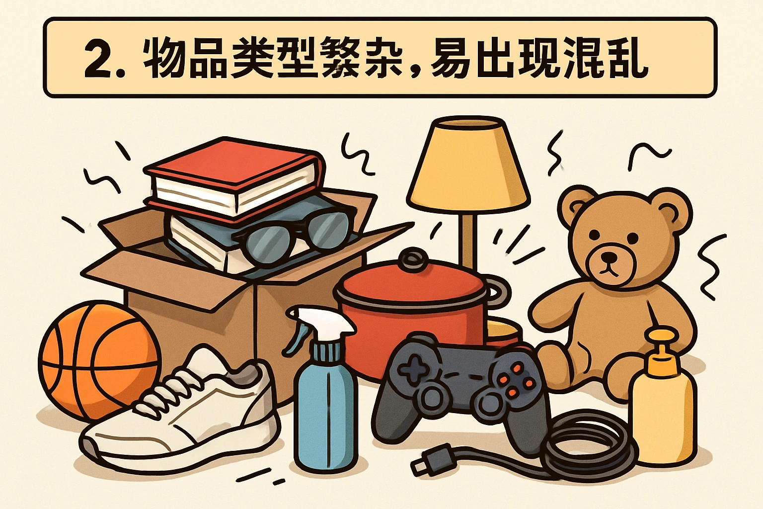 2. 物品类型繁杂，易出现混乱