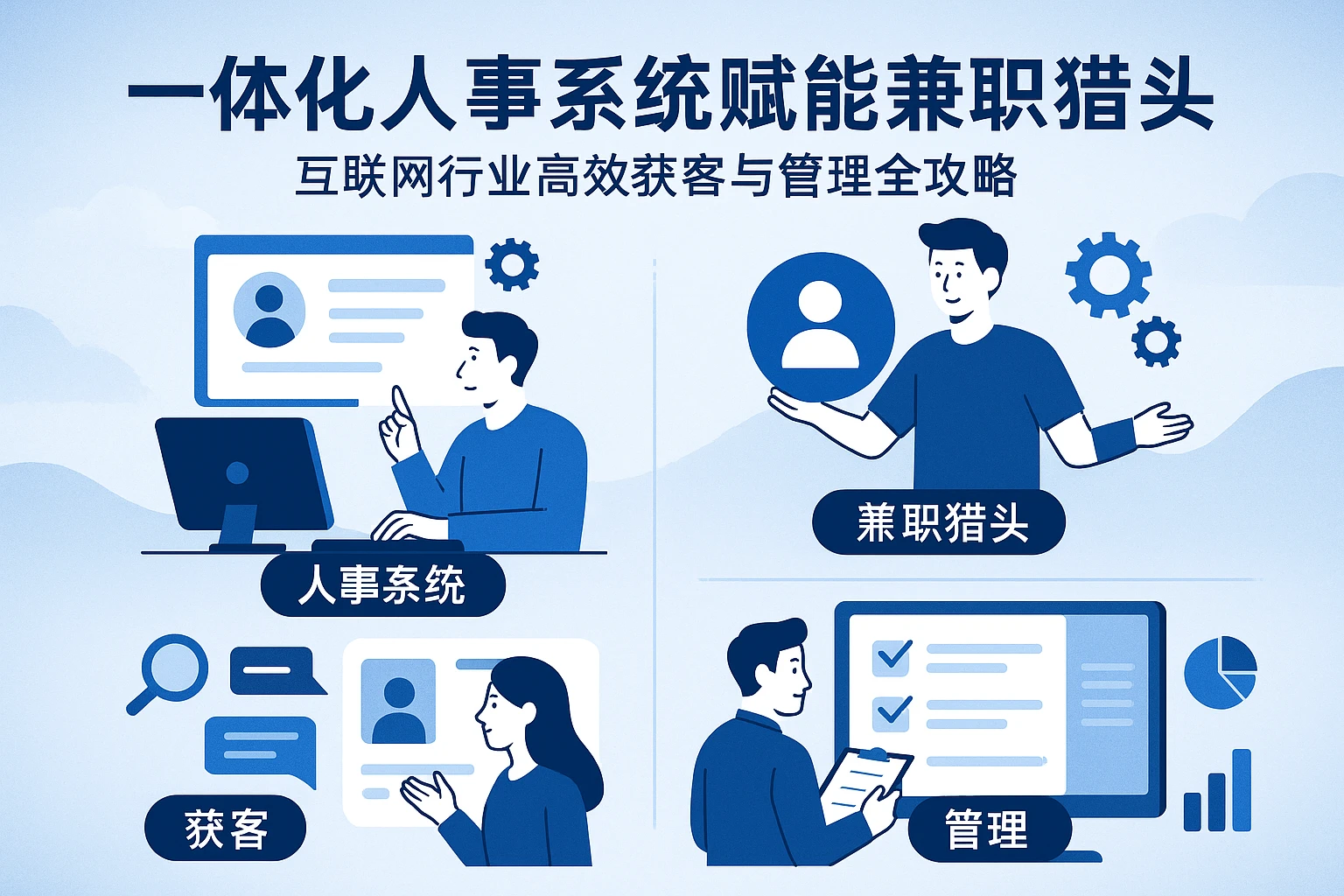 一体化人事系统赋能兼职猎头：互联网行业高效获客与管理全攻略