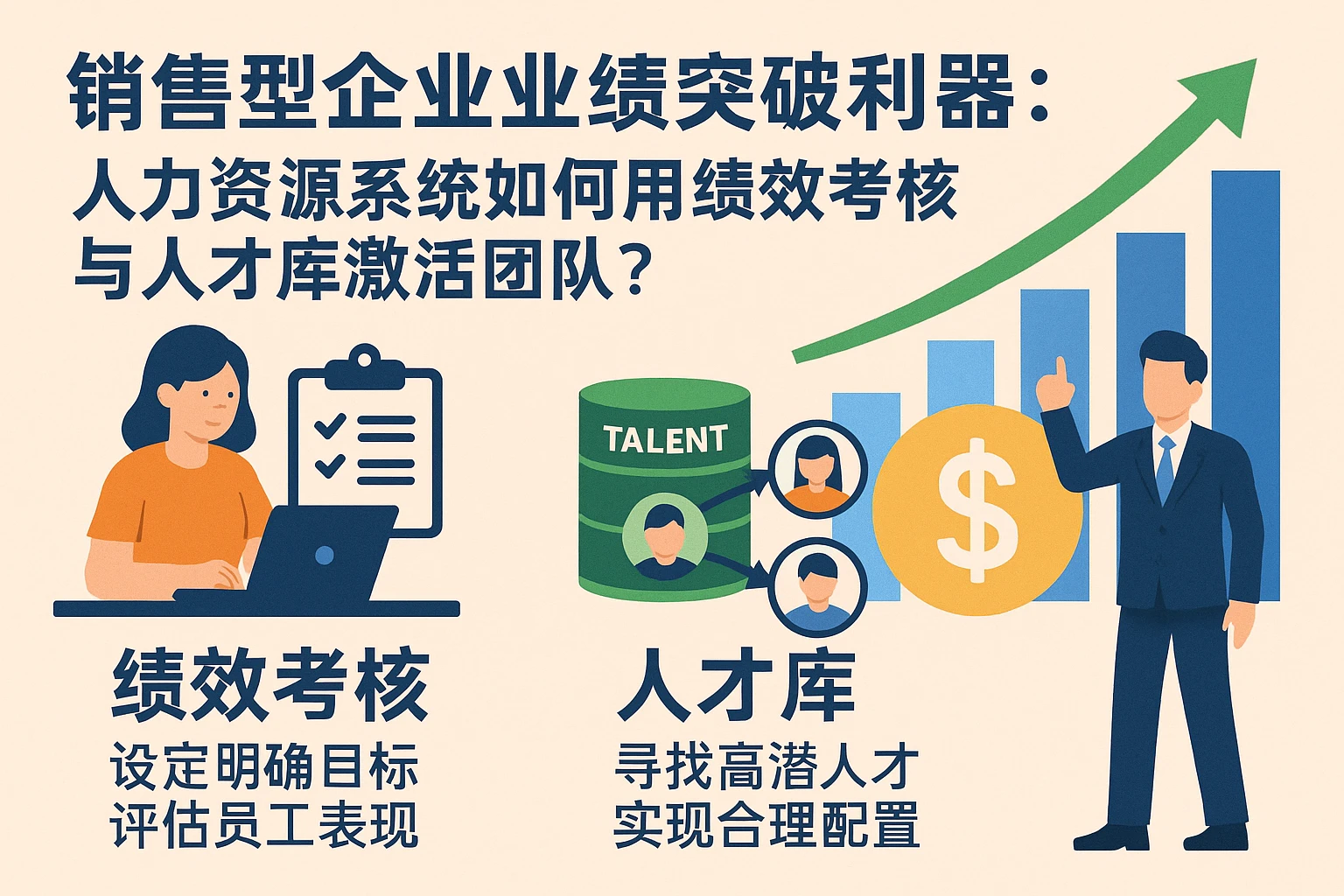 销售型企业业绩突破利器：人力资源系统如何用绩效考核与人才库激活团队？