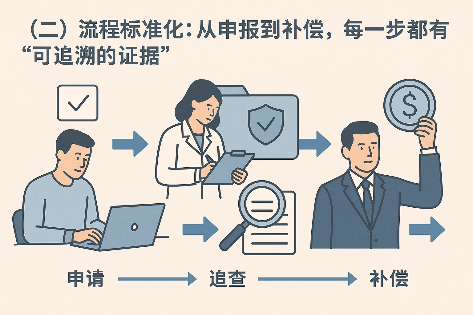 （二）流程标准化：从申报到补偿，每一步都有“可追溯的证据”