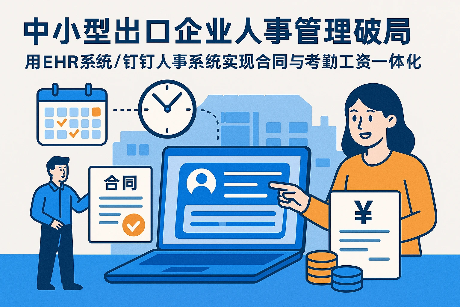 中小型出口企业人事管理破局：用EHR系统/钉钉人事系统实现合同与考勤工资一体化