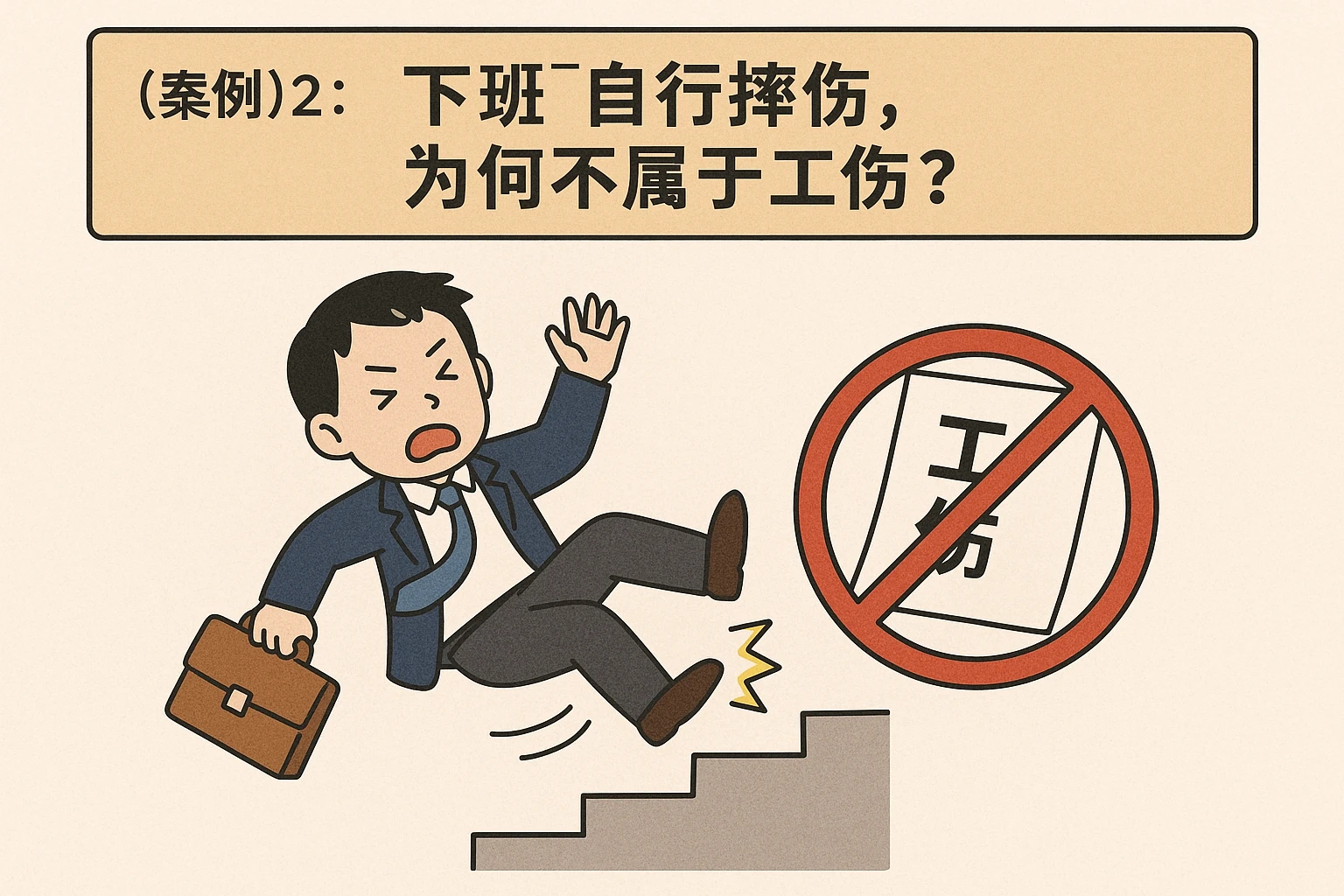 （二）案例2：下班自行摔伤，为何不属于工伤？
