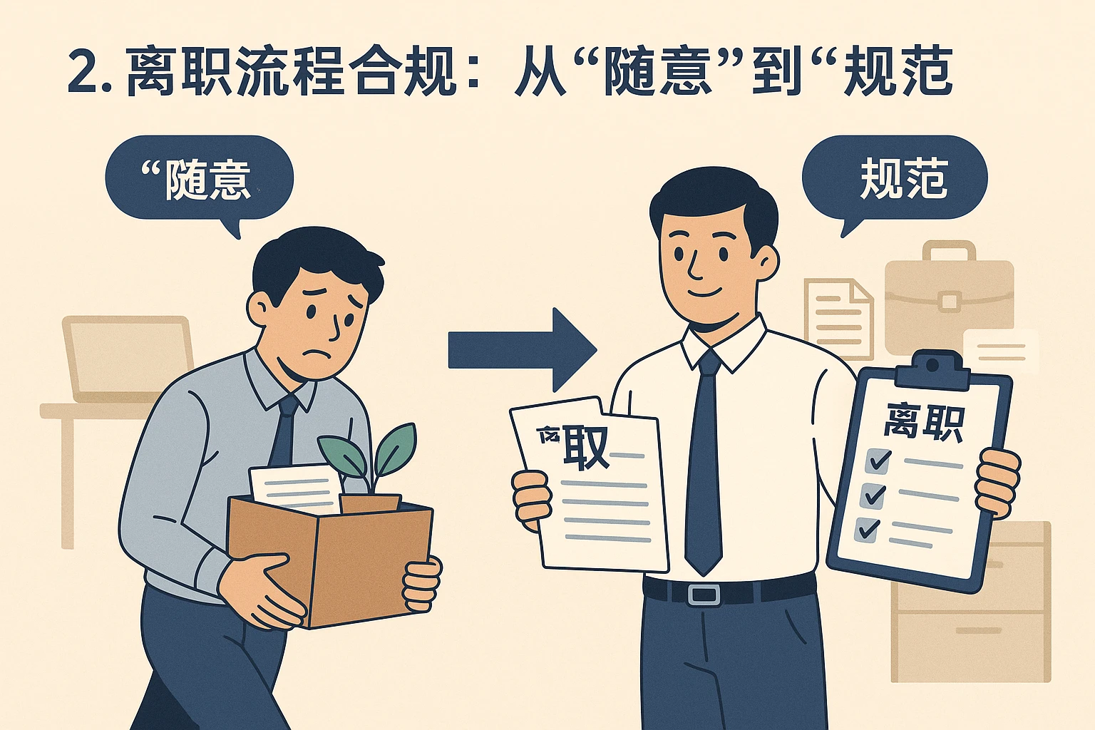 2. 离职流程合规：从“随意”到“规范”