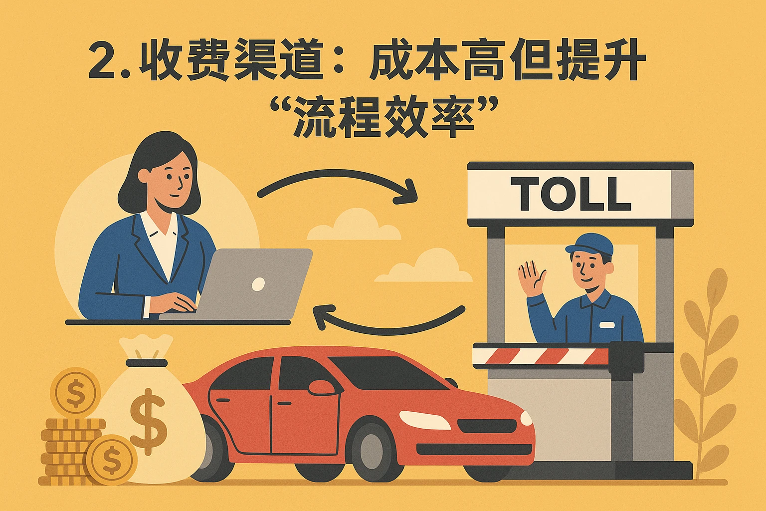 2. 收费渠道:成本高但提升“流程效率”