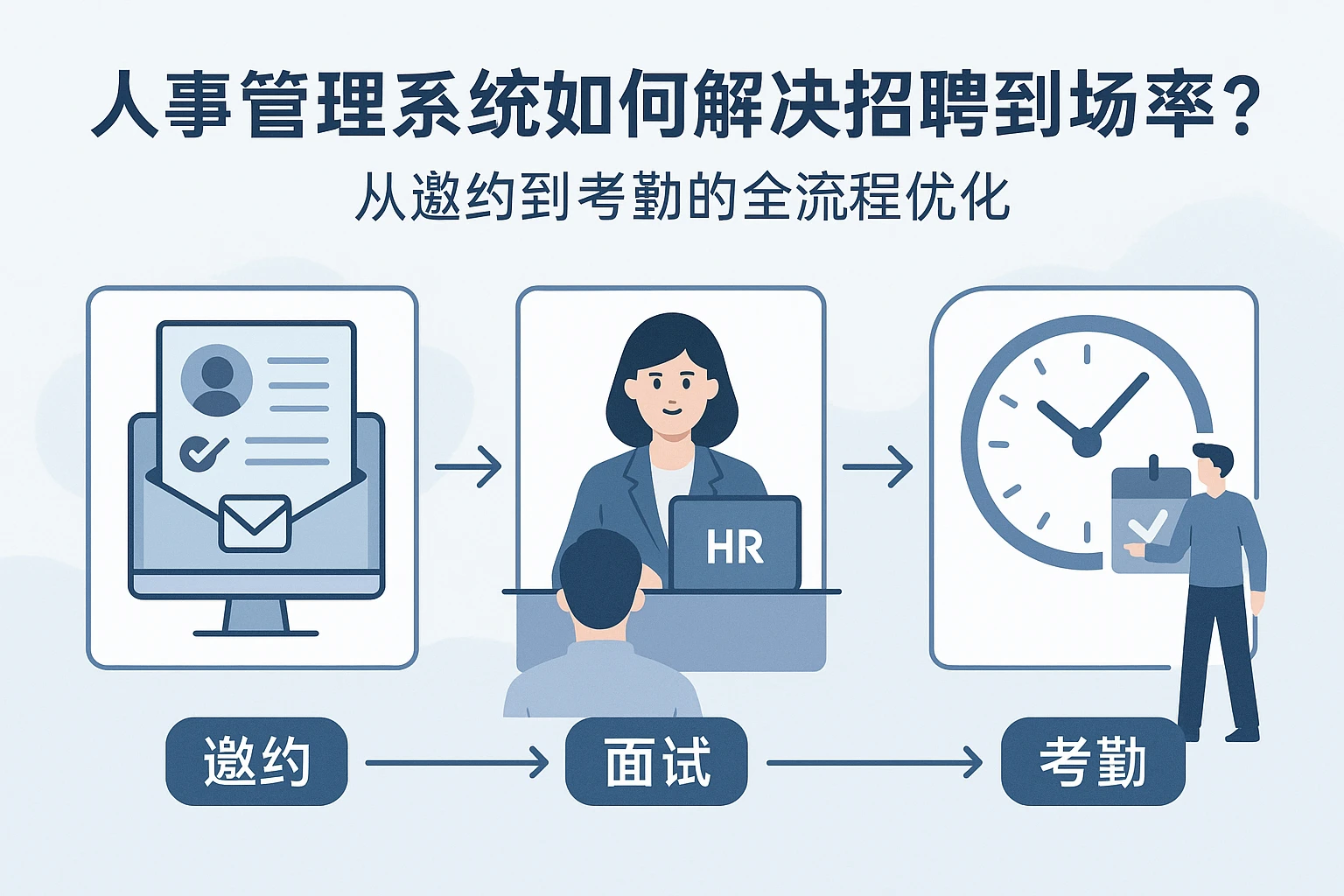 人事管理系统如何解决招聘到场率难题？从邀约到考勤的全流程优化