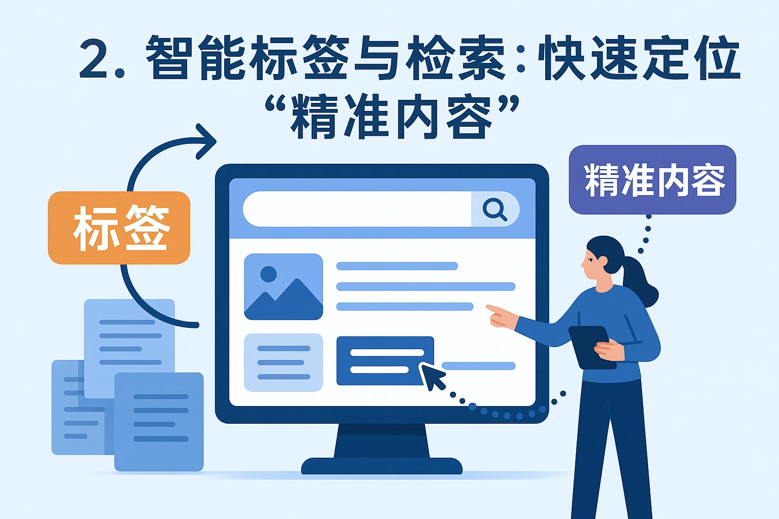 2. 智能标签与检索：快速定位“精准内容”