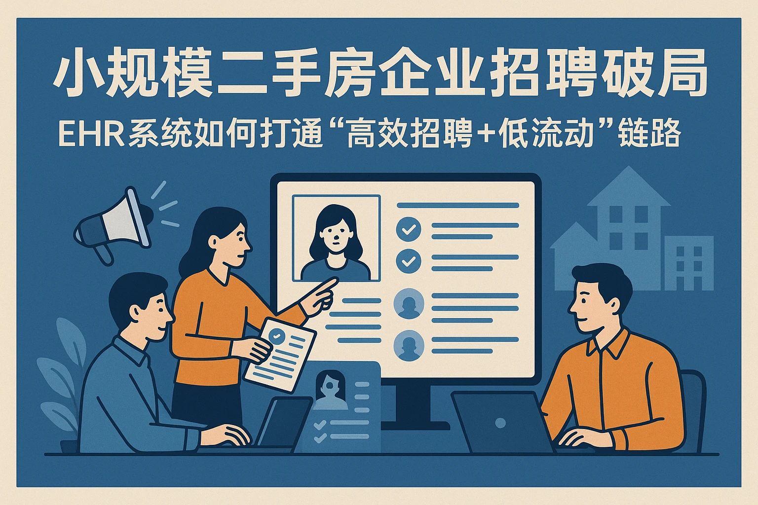 小规模二手房企业招聘破局：EHR系统如何打通“高效招聘+低流动”链路