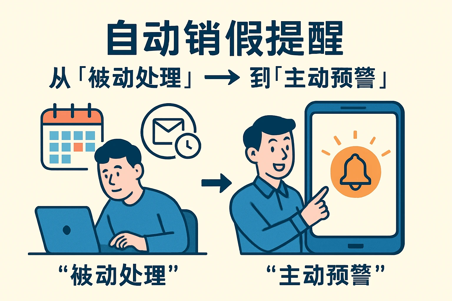 1. 自动销假提醒：从“被动处理”到“主动预警”