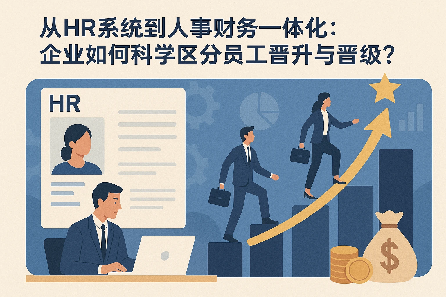 从HR系统到人事财务一体化：企业如何科学区分员工晋升与晋级？