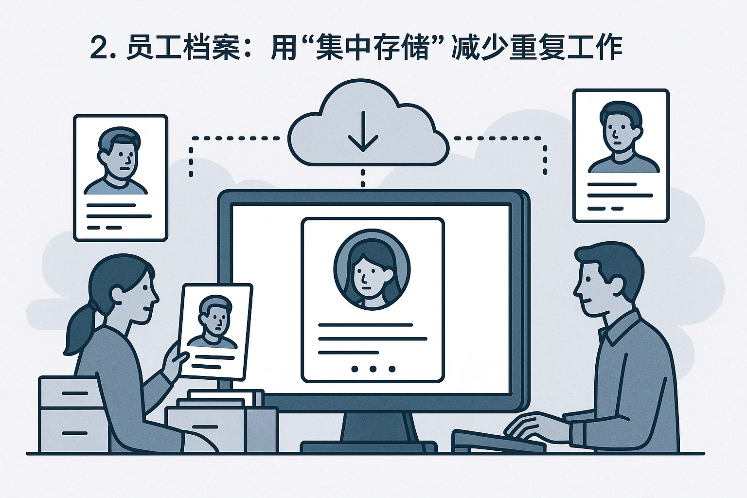 2. 员工档案：用“集中存储”减少重复工作