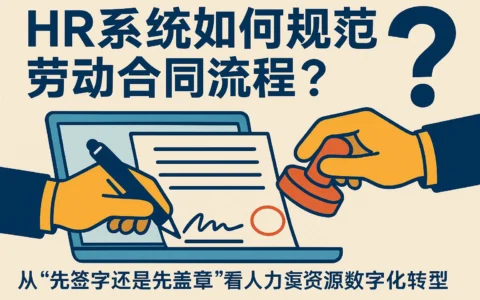 HR系统如何规范劳动合同流程？从“先签字还是先盖章”看人力资源数字化转型