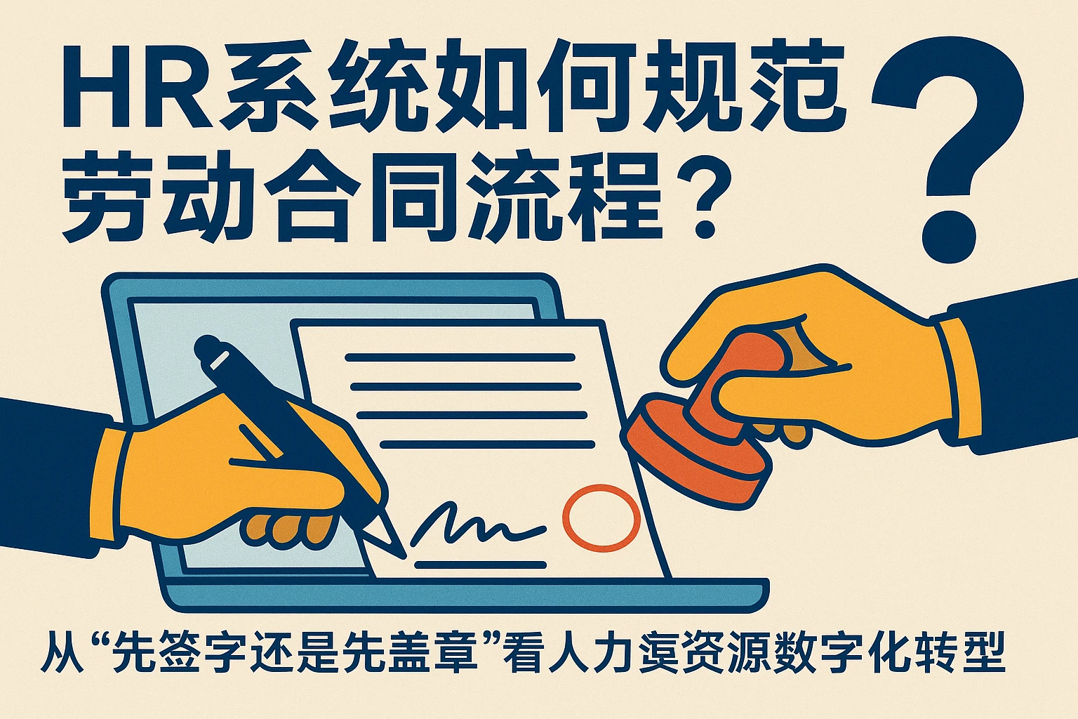 HR系统如何规范劳动合同流程？从“先签字还是先盖章”看人力资源数字化转型
