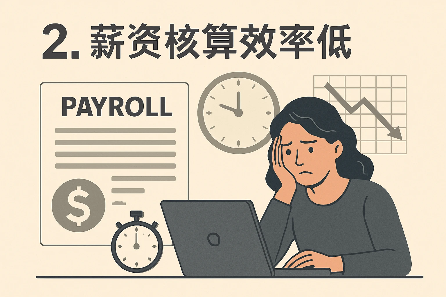 2. 薪资核算效率低