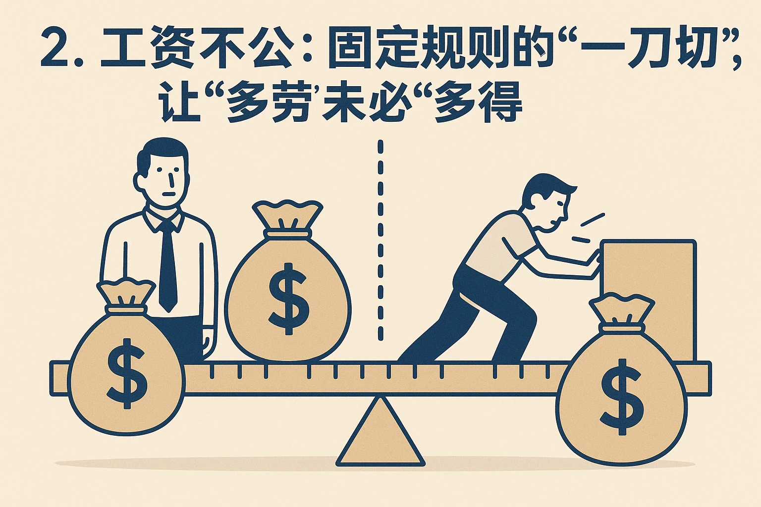 2. 工资不公：固定规则的“一刀切”，让“多劳”未必“多得”