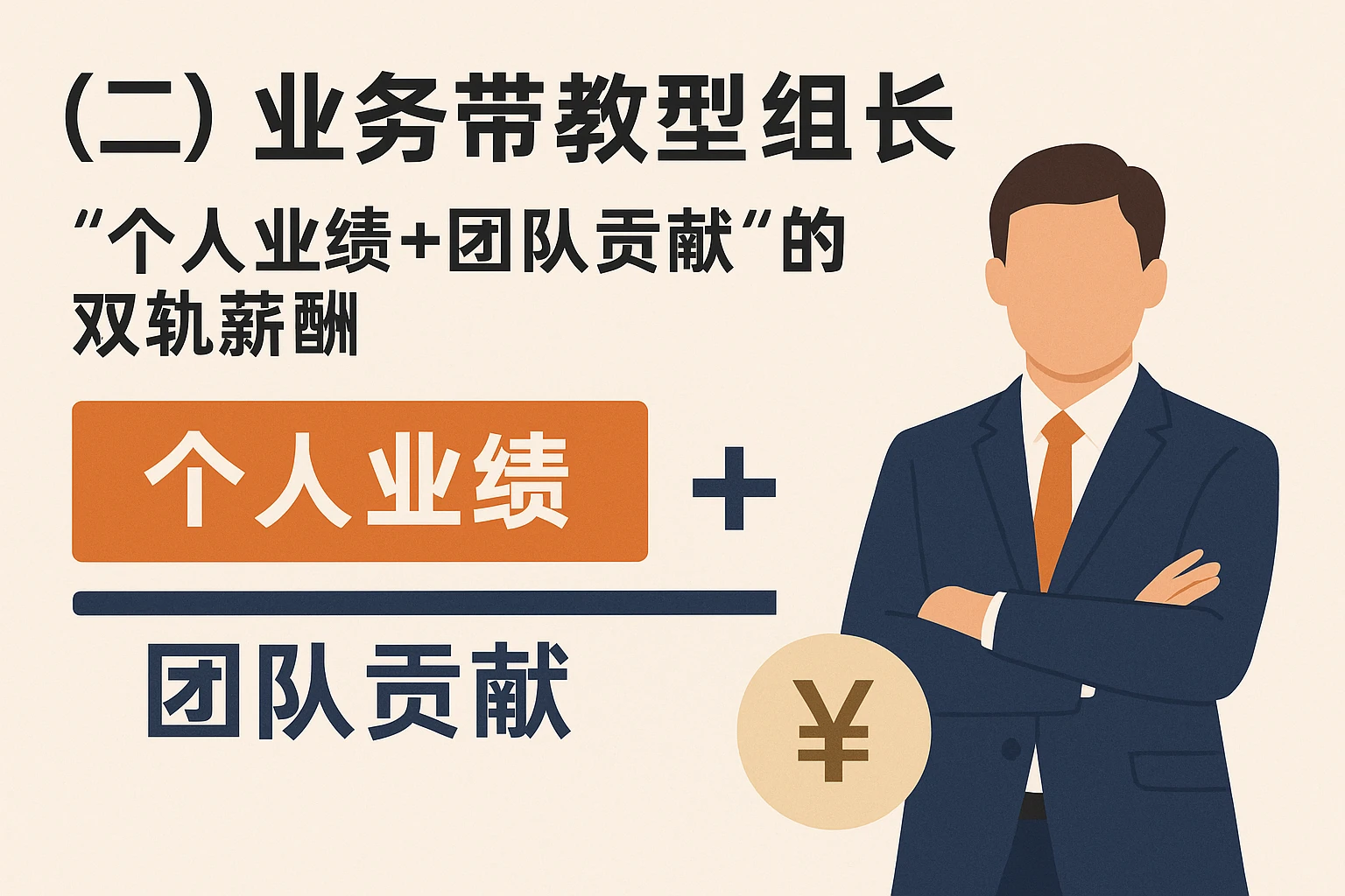 （二）业务带教型组长：“个人业绩+团队贡献”的双轨薪酬