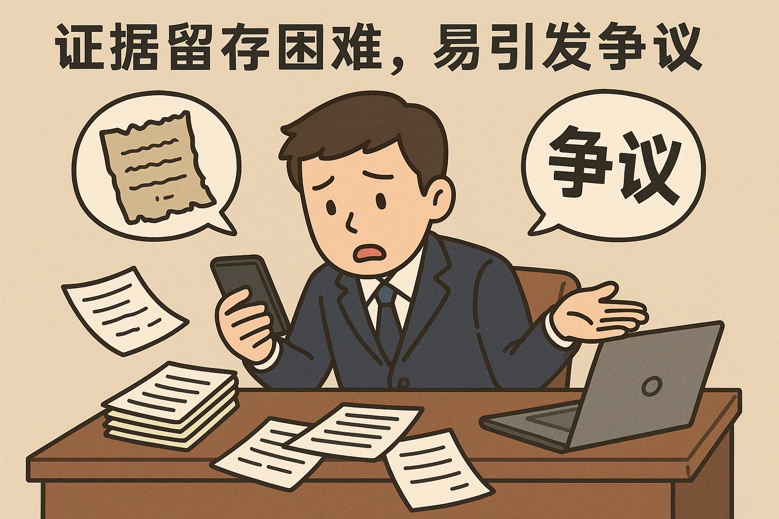 2. 证据留存困难，易引发争议