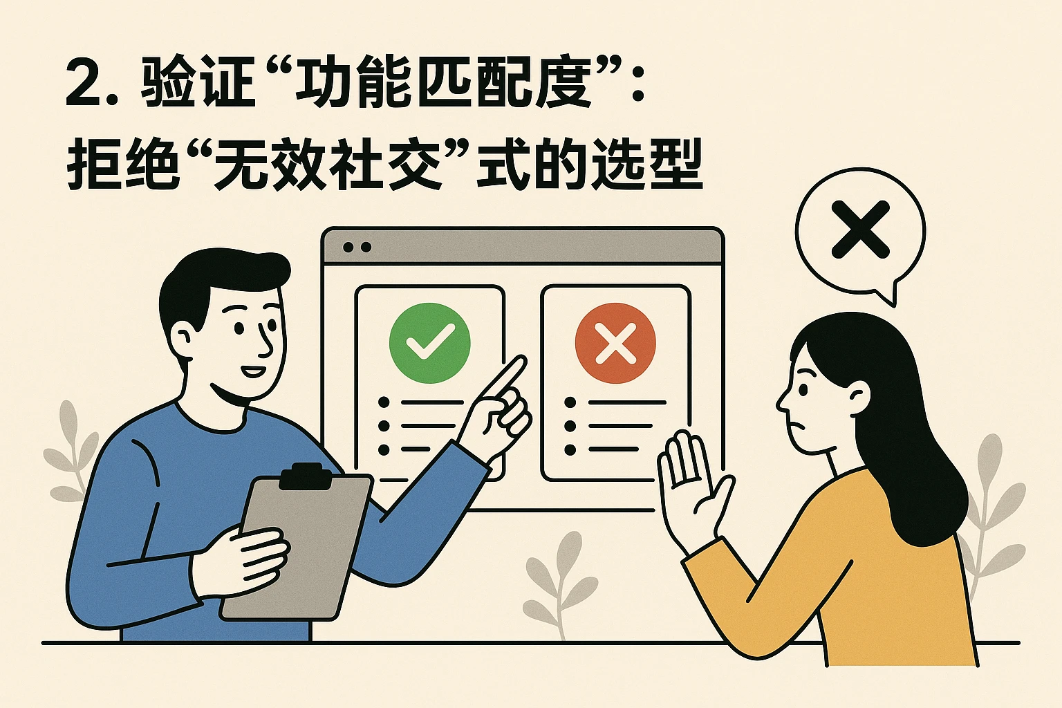 2. 验证“功能匹配度”：拒绝“无效社交”式的选型