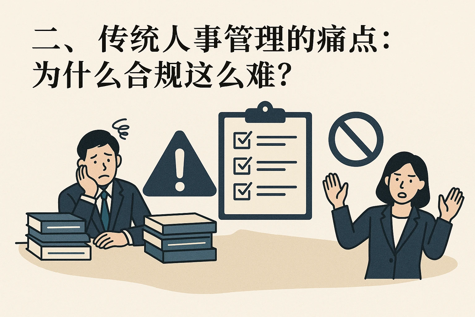 二、传统人事管理的痛点：为什么合规这么难？