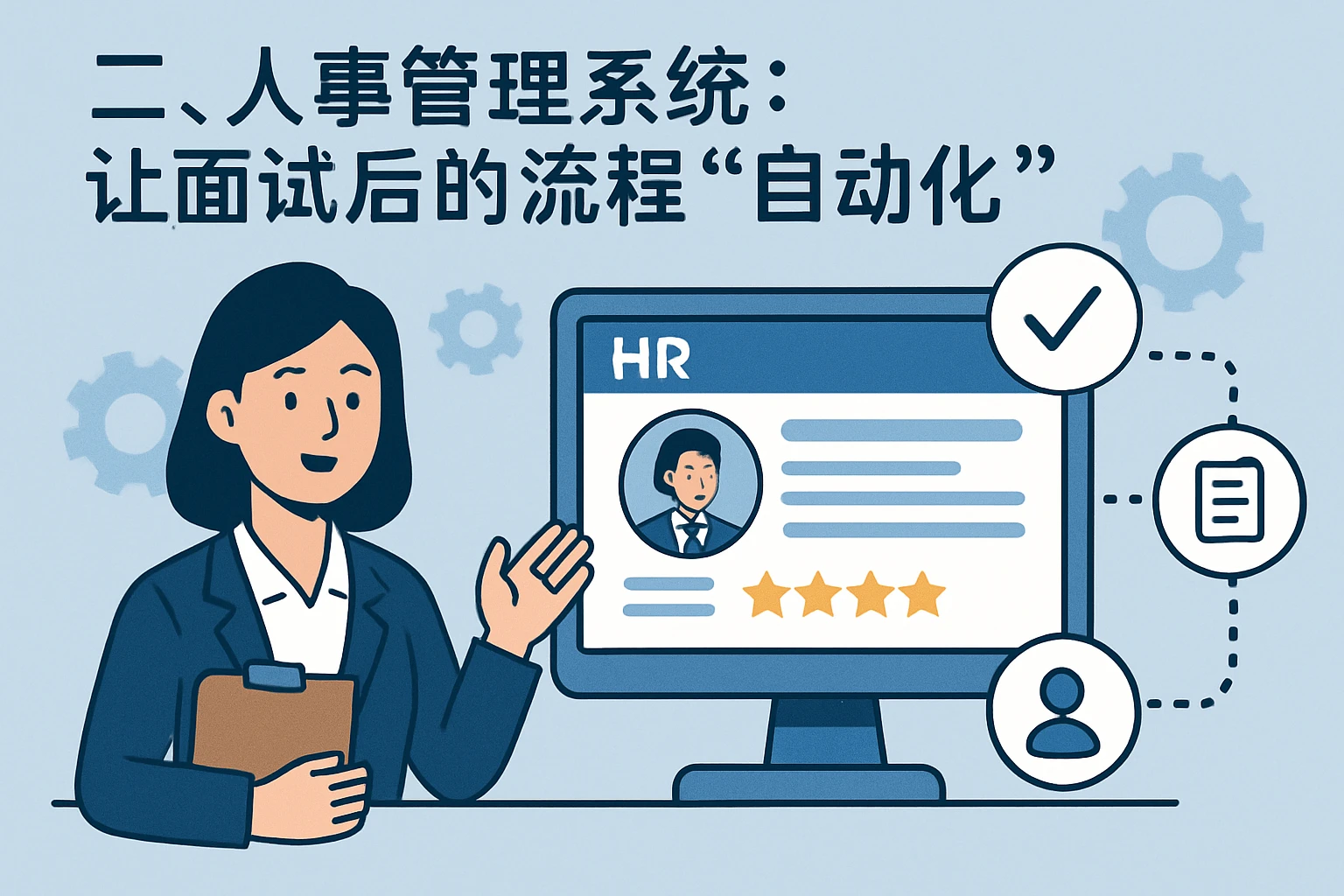 二、人事管理系统：让面试后的流程“自动化”