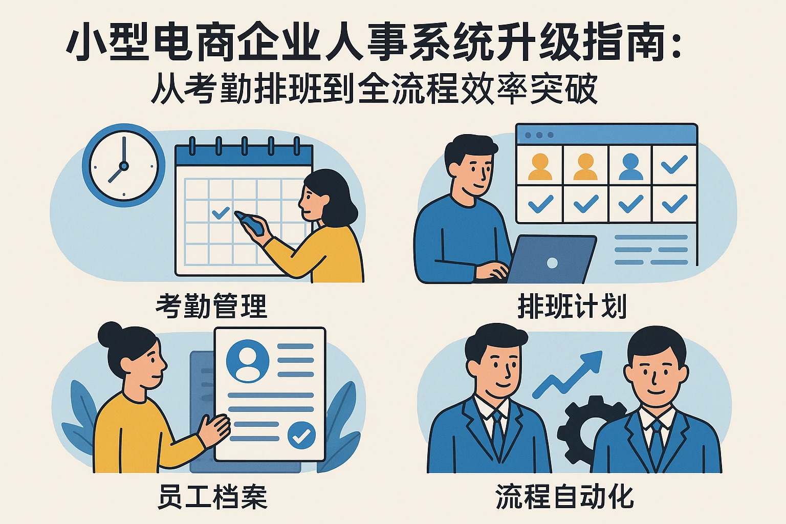 小型电商企业人事系统升级指南：从考勤排班到全流程效率突破