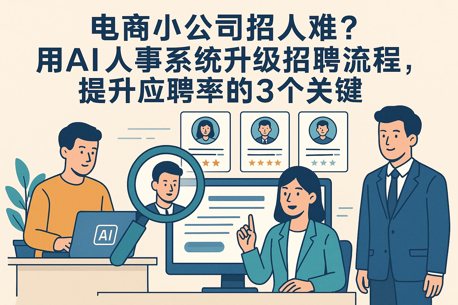 电商小公司招人难？用AI人事系统升级招聘流程，提升应聘率的3个关键