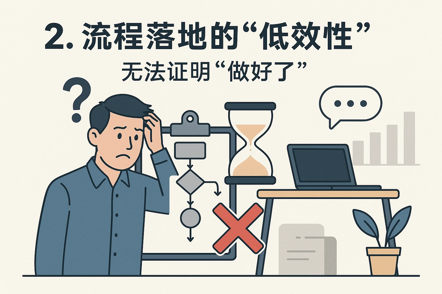 2. 流程落地的“低效性”：无法证明“做好了”