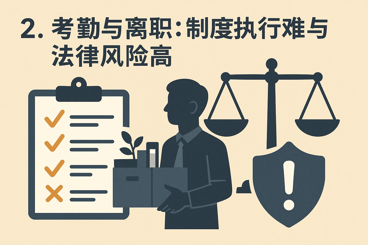 2. 考勤与离职：制度执行难与法律风险高