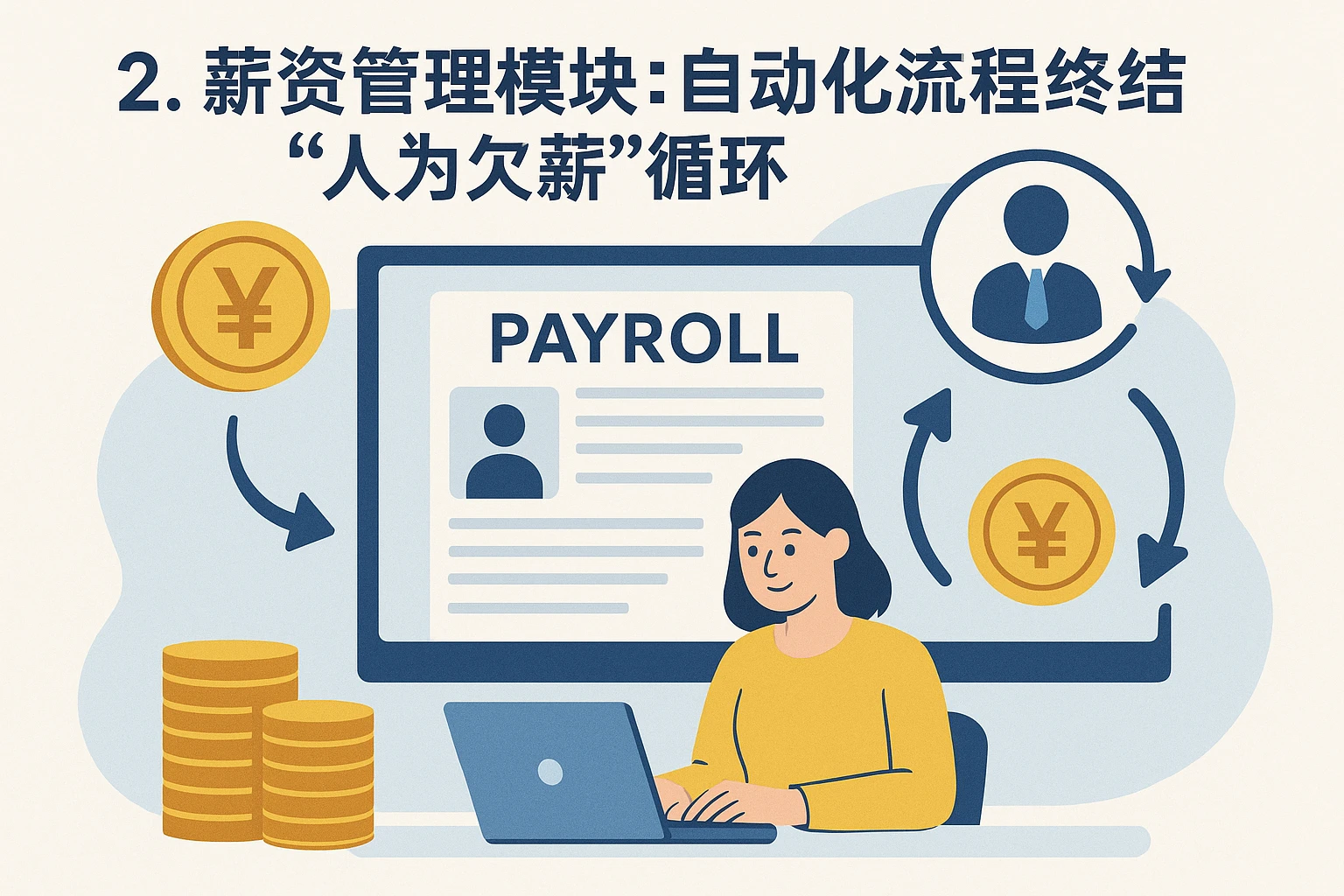 2. 薪资管理模块：自动化流程终结“人为欠薪”循环