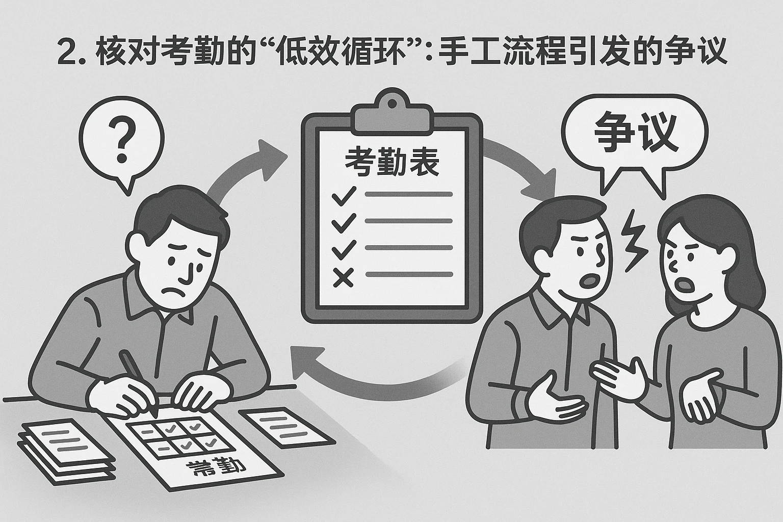 2. 核对考勤的“低效循环”：手工流程引发的争议